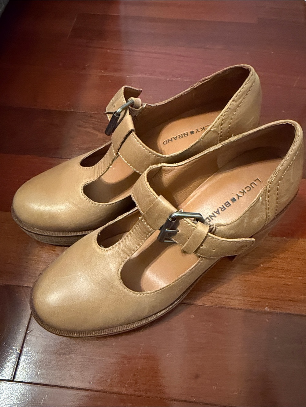 Lucky Brand Tan Mary Jane Platform Heels with Buckle